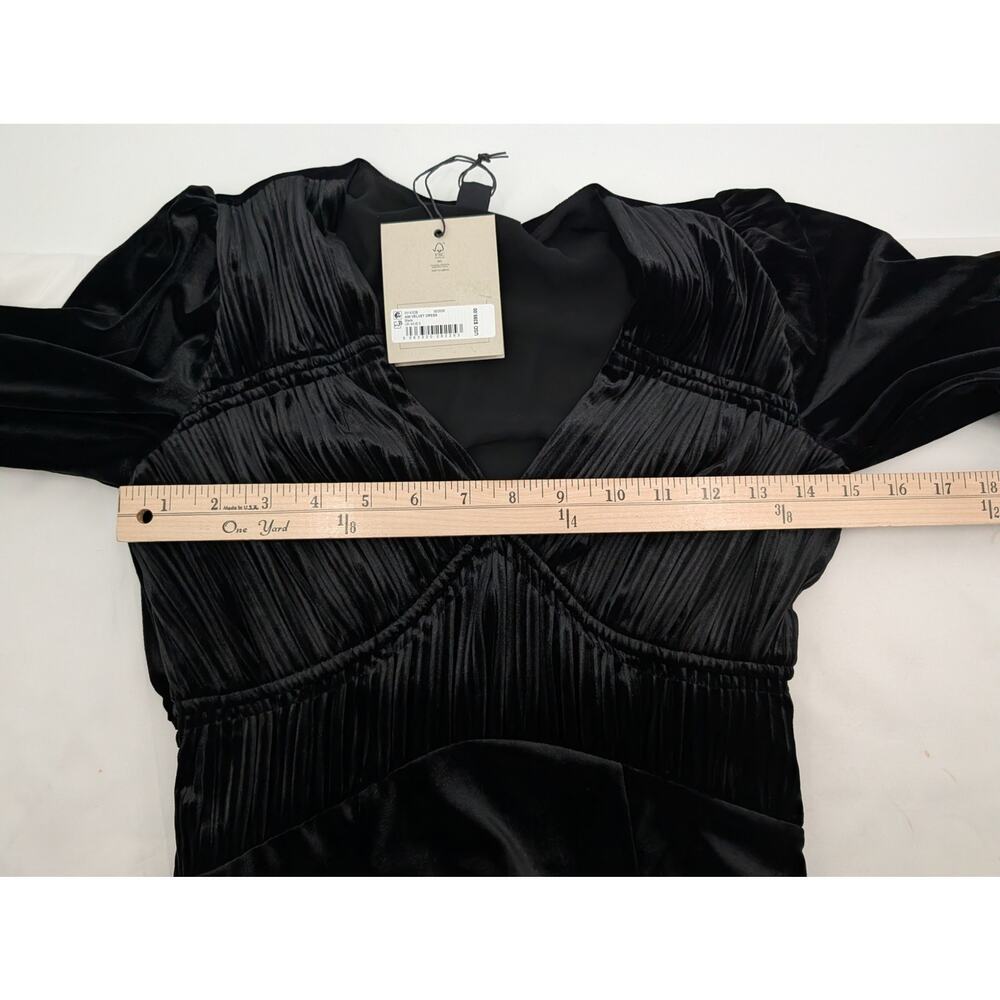 NWT ALLSAINTS Ani Velvet Dress 0 Black Whimsigoth Feminine Victorian Babydoll - Picture 8 of 10